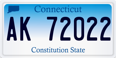 CT license plate AK72022