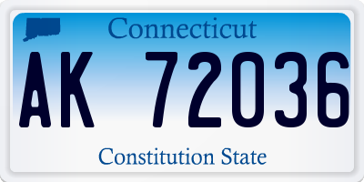 CT license plate AK72036
