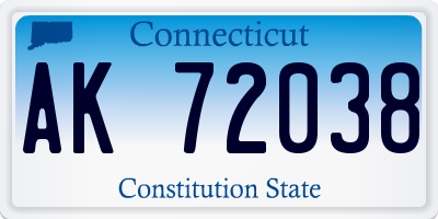 CT license plate AK72038