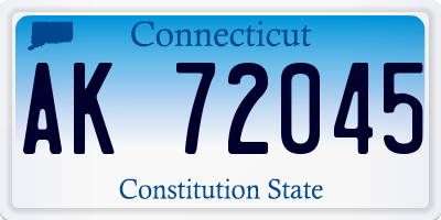 CT license plate AK72045