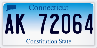 CT license plate AK72064