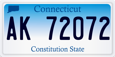 CT license plate AK72072