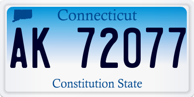 CT license plate AK72077
