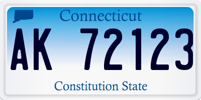 CT license plate AK72123