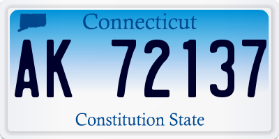 CT license plate AK72137