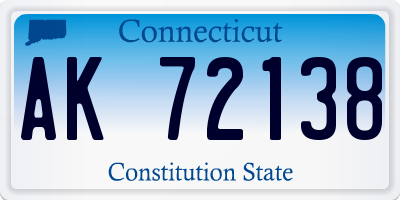 CT license plate AK72138