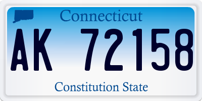 CT license plate AK72158