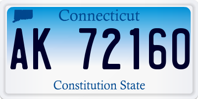 CT license plate AK72160
