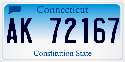 CT license plate AK72167