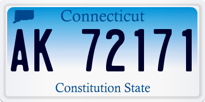 CT license plate AK72171
