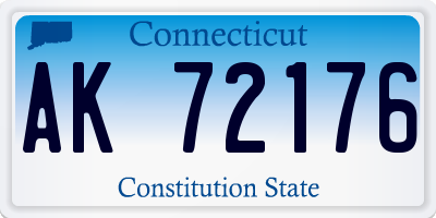 CT license plate AK72176