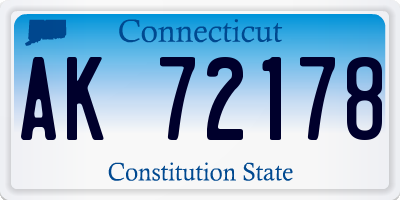 CT license plate AK72178