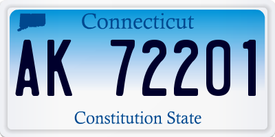 CT license plate AK72201