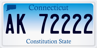 CT license plate AK72222