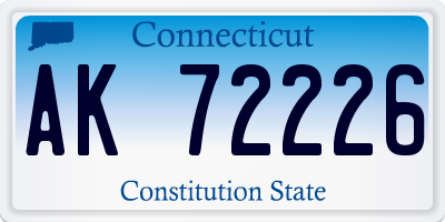 CT license plate AK72226