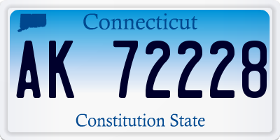 CT license plate AK72228