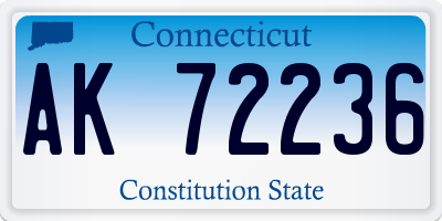 CT license plate AK72236