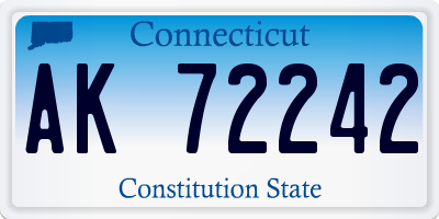 CT license plate AK72242