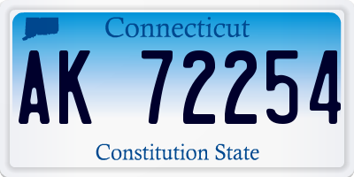 CT license plate AK72254