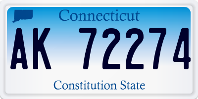 CT license plate AK72274