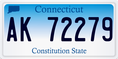 CT license plate AK72279