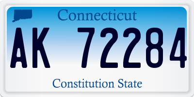 CT license plate AK72284