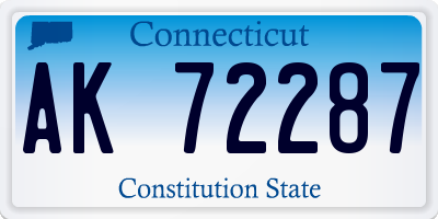 CT license plate AK72287