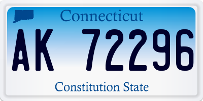CT license plate AK72296