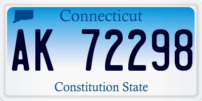 CT license plate AK72298