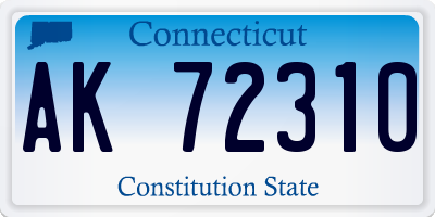 CT license plate AK72310