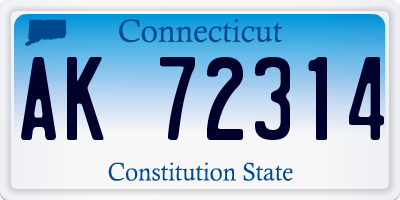 CT license plate AK72314