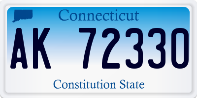 CT license plate AK72330