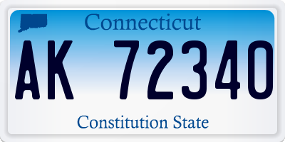 CT license plate AK72340