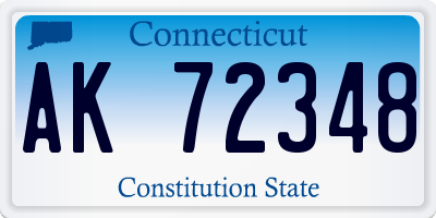 CT license plate AK72348
