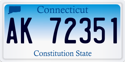 CT license plate AK72351