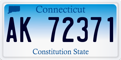CT license plate AK72371