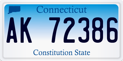 CT license plate AK72386