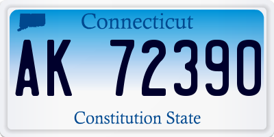 CT license plate AK72390