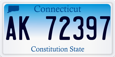 CT license plate AK72397