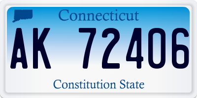 CT license plate AK72406