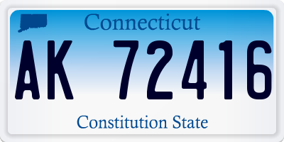 CT license plate AK72416