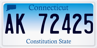 CT license plate AK72425