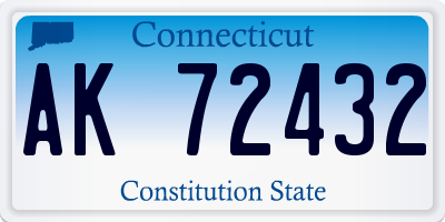 CT license plate AK72432