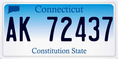 CT license plate AK72437