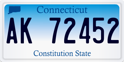 CT license plate AK72452