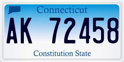 CT license plate AK72458