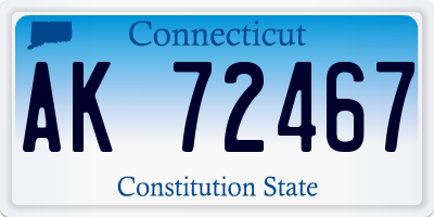 CT license plate AK72467
