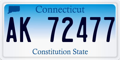 CT license plate AK72477