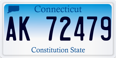 CT license plate AK72479