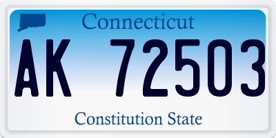 CT license plate AK72503